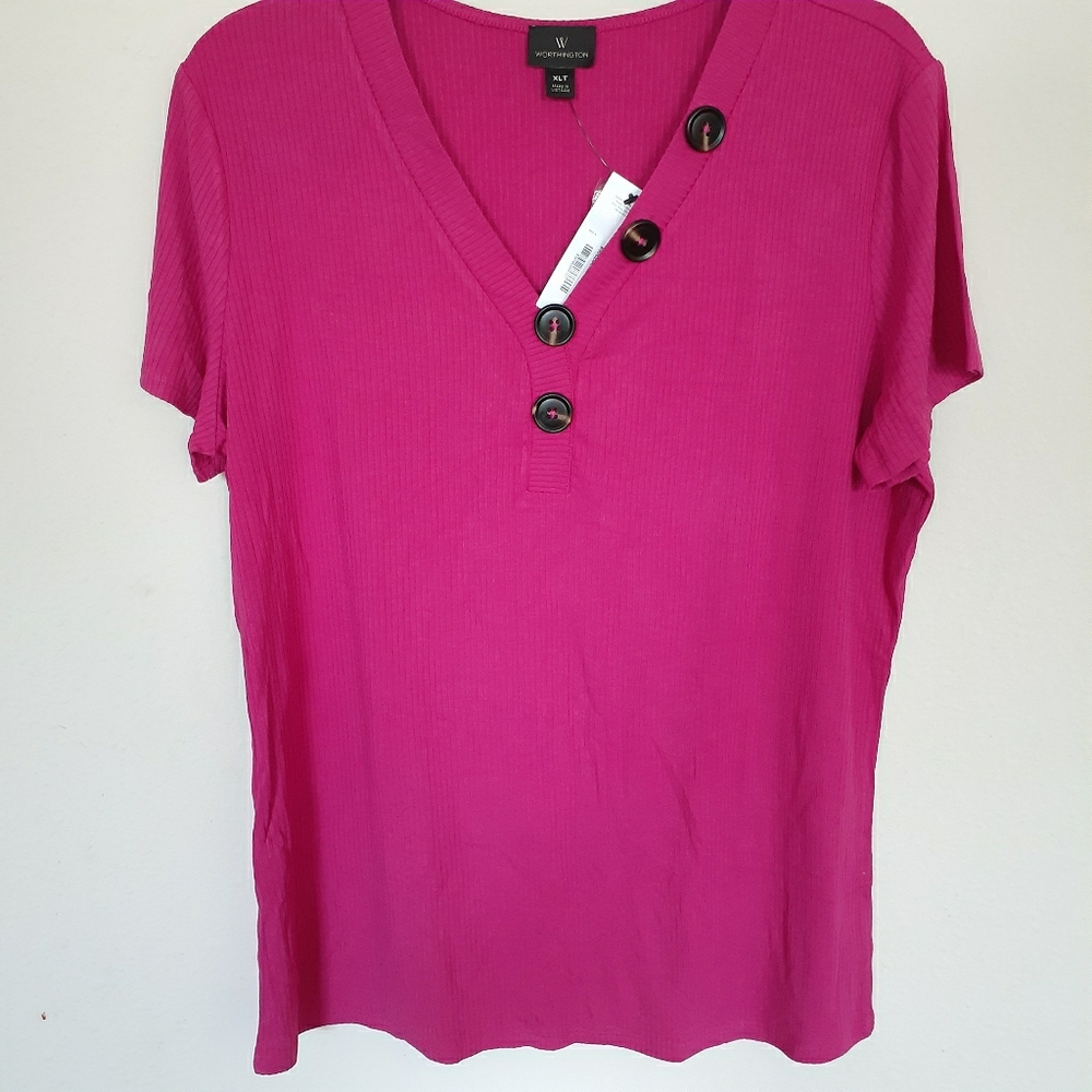 Worthington Henley Button front Top
